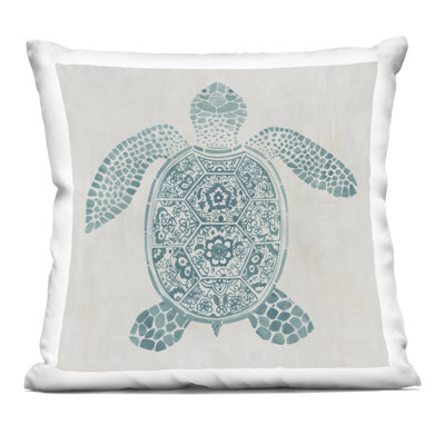 Coussin décoratif à motif méditerranéen, imprimé par Hannah Dawson