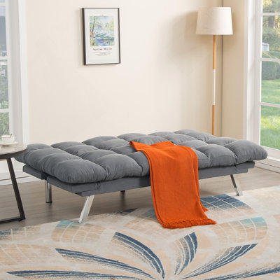 Multifuctional Sofa Bed, Foldable 2-Seater Sofa, Corduroy Fabric, Suitable For Living Rooms & Apartments (Light Gray)