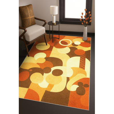 Tapis tissé orange Mosso