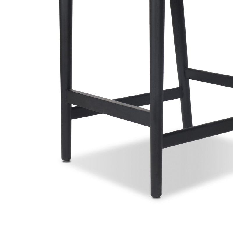 Rothler Stool-Alcala Wheat-Counter, Counter Stool (27” Seat Height), Essence Natural/Rayon/Viscose, Black Brushed Ash