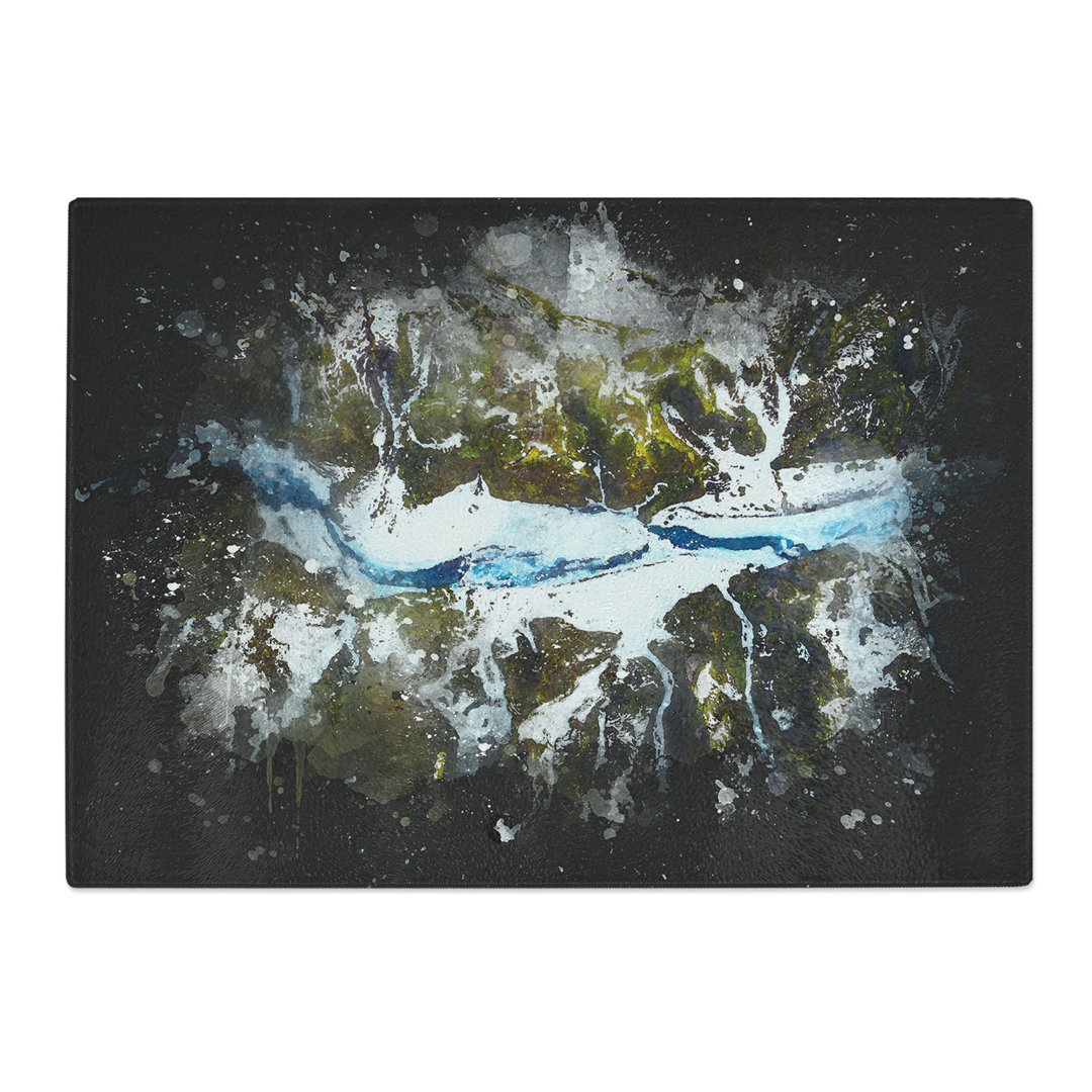 Mountain Ravine in Iceland Paint Splash Chopping Board