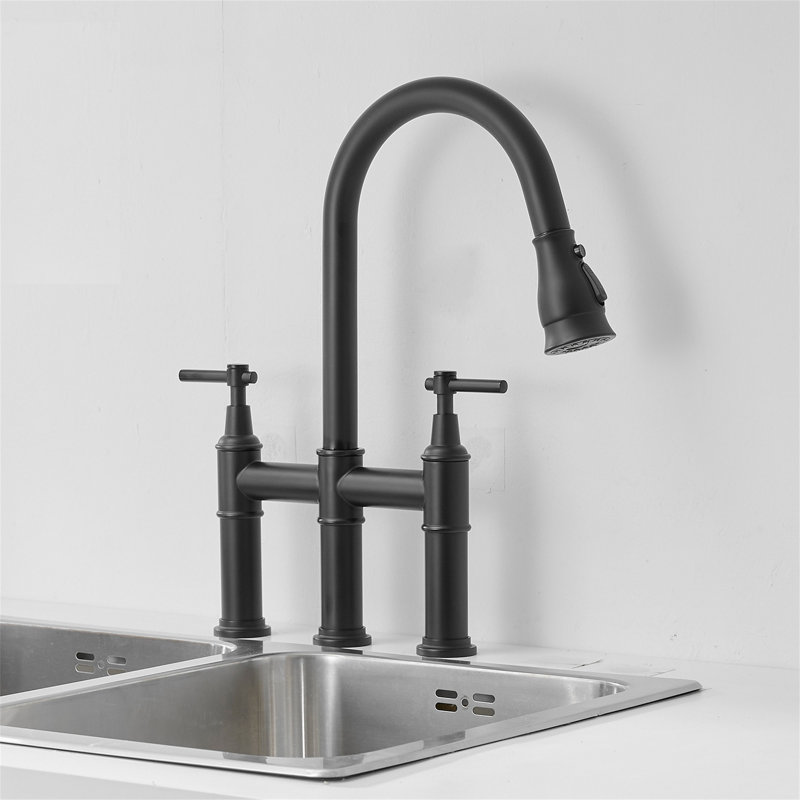 KIKO HOME Pull Down Kitchen Faucet, Matte Black