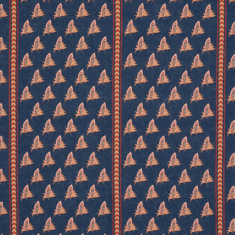 Tissu Schumacher X Laura Gonzalez Bangalore Imagination, Bleu