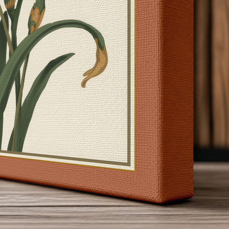 Iris Cluster Botanical - Wrapped Canvas, 18x12 - 45.7 x 30.5 cm, Terracotta Border