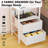 Nightstands Set 2, End Table With 2 Fabric Drawers, Bedside Table With 2 Hooks, Open Wood Shelf Side Sofa Table For Bedroom/Living Room/Hallway/White