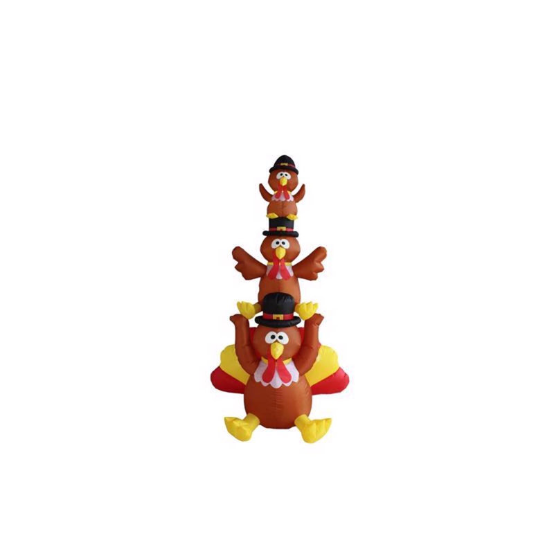  6 ft. Prelit Turkey Stack Inflatable