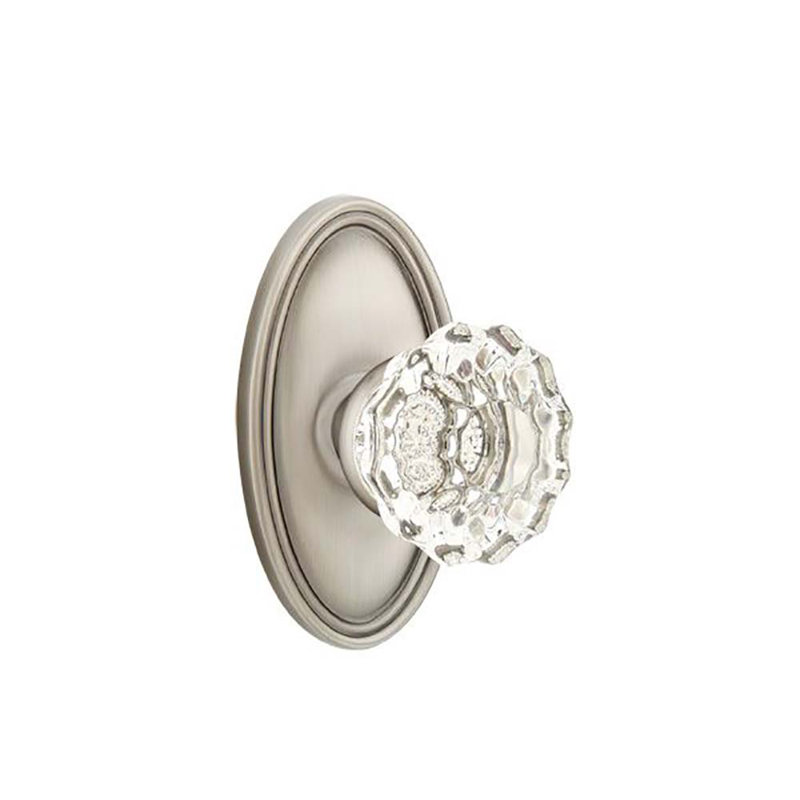Passage Astoria Clear Knob with Oval Rose, Pewter