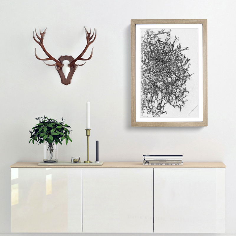 Bare Tree in Abstract - Picture Frame Graphic Art Print, Oak Framed, 36cm H x 27cm W x 2cm D