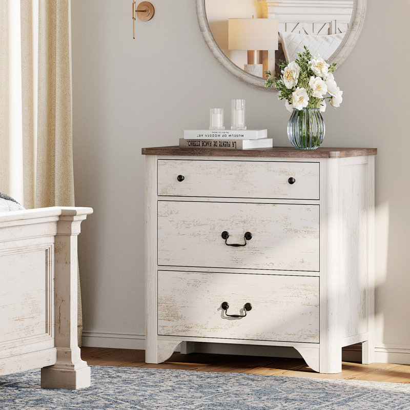 Haikey 3-Drawer Dresser, White