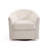 Upholstered Ivory Velvet Swivel Barrel Chair-146180422