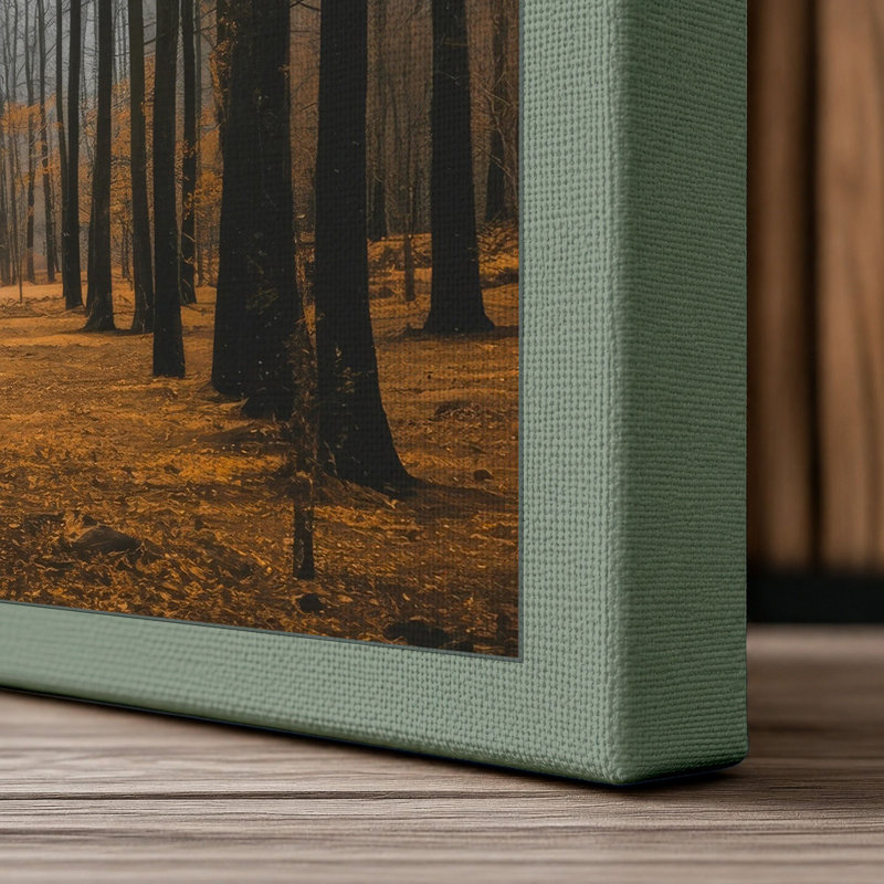 Autumn Avenue Scandinavian - Wrapped Canvas, 36x24 - 91.4 x 61.0 cm, Sage Border