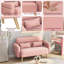  Modern Fabric Sofa Couch 2 Seater Sofa  Upholstered Loveseat-1003809751