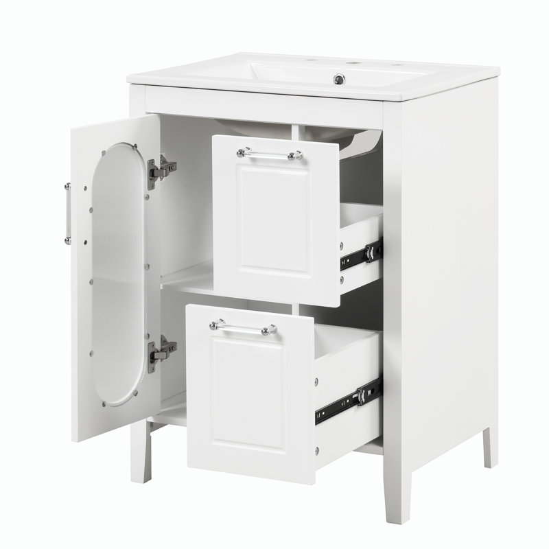 Meuble-lavabo 24 po avec lavabo, Blanc