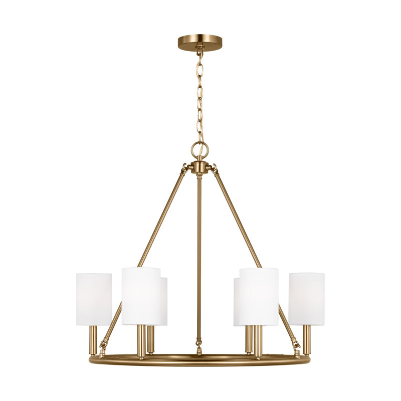 Grand lustre 6 lumières Egmont, Laiton satiné