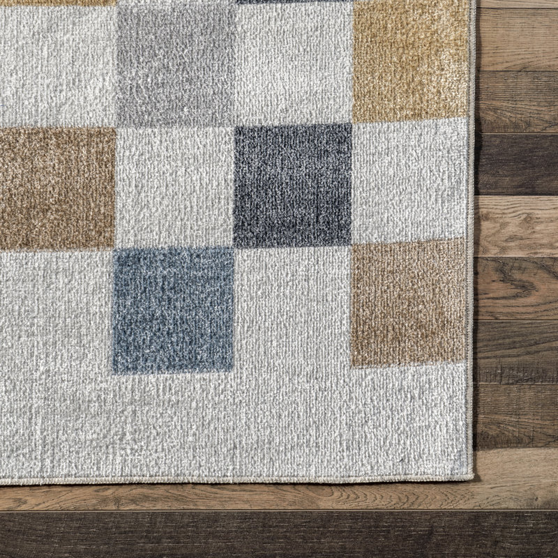 Naya SpinClean Checkered Machine Washable Area Rug, Rectangle 5' x 8'