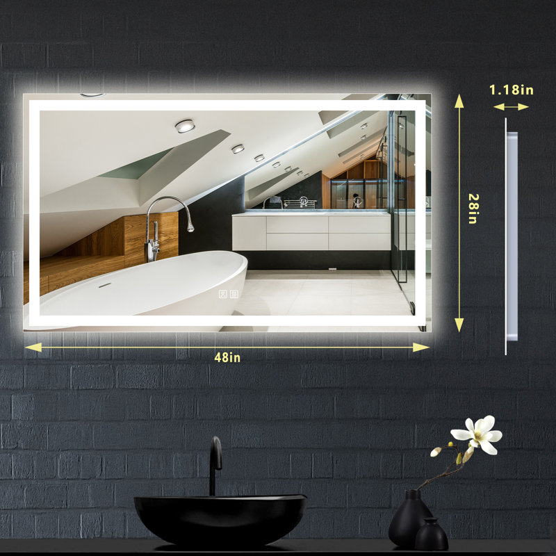 Naliyah Flat Wall Mirror, 48" x 28"