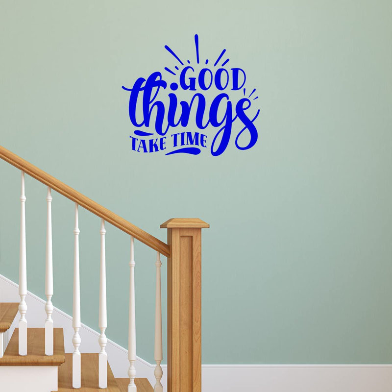 Text & Numbers Non-Wall Damaging Wall Decal, Blue, 23" H x 27" W