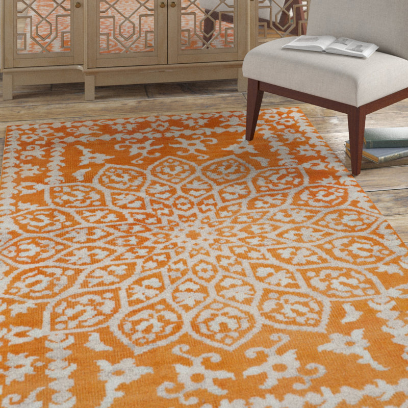 Oriental Cotton Hand Woven Area Rug, Rectangle 122 x 183cm