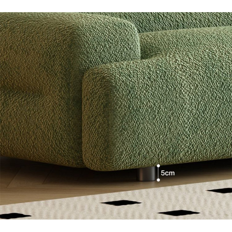 Vintage Lamb Fleece Sofa, 28.34" H x 66.92" W x 37.4" D