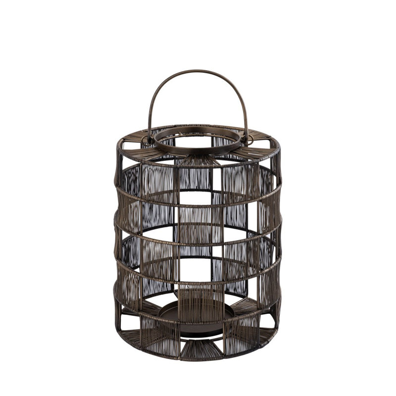 Iron Lantern, 30cm H x 24cm W x 24cm D