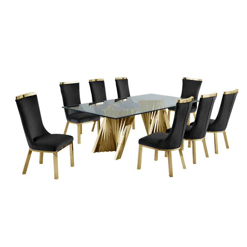 Ensemble repas pour 8 personnes, Noir