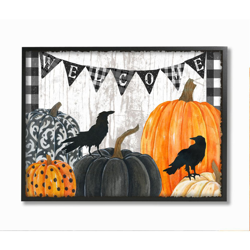 "Welcome Halloween", reproduction d’art sur bois d’Andrea Tachiera-impression, H 14 po x l 11 po x P 1,5 po
