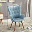 Fauteuil contemporain contemporain capitonné en velours soyeux, jaune-344294356