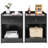 Wooden Nightstand with Drawer Cabinet End Side Table Raised Top, Set of 2-843225084