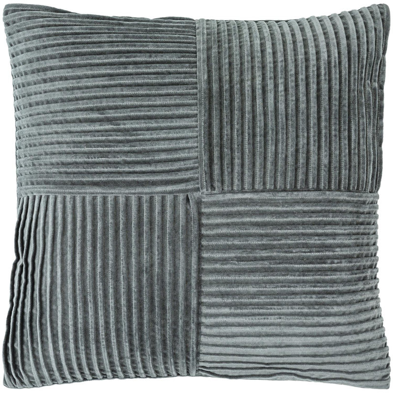 Housse et insert de coussin décoratif en coton Conrad, Sarcelle, H 20 po x l 20 po