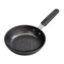  MasterPan Non-Stick Grill Pan with Folding Wooden Handle, 8,  Black and Brown: Home & Kitchen