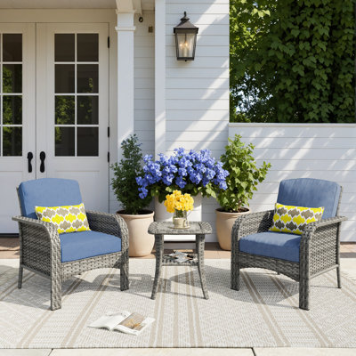 Isberga 2 - Person Square Outdoor Dining Set With Cushions