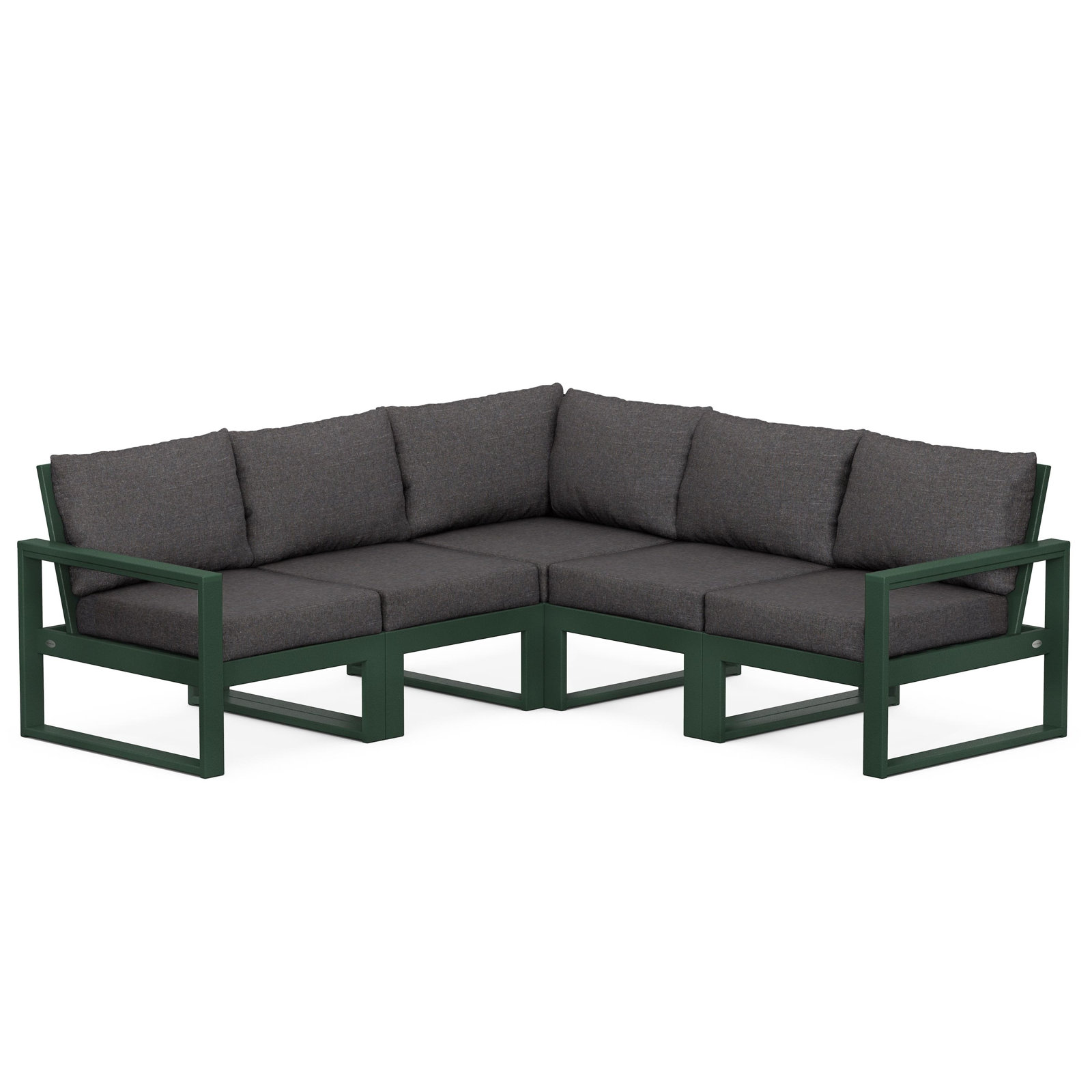 POLYWOOD® Edge 85" Patio Sectional, Cast Ash, Green