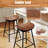 Swivel Barstools Set of 2 Faux Leather Upholstered Backless Bar Height Chairs Brown-958734385-958734384