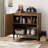 Brown Wood Sideboard Buffet - Casual Style, Water And Scratch Cabinet With Adjustable Storage Art Design,