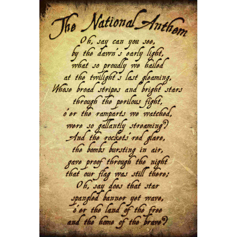 «Old Paper Anthem», art textuel sur toile tendue, H 18 po x l 12 po