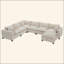 Canapé modulaire modulaire avec repose-pieds de rangement mobile, canapé en U 7 places, siège large et combinaison libre, canapé en chenille surdimensionné pour le salon et l’appartement