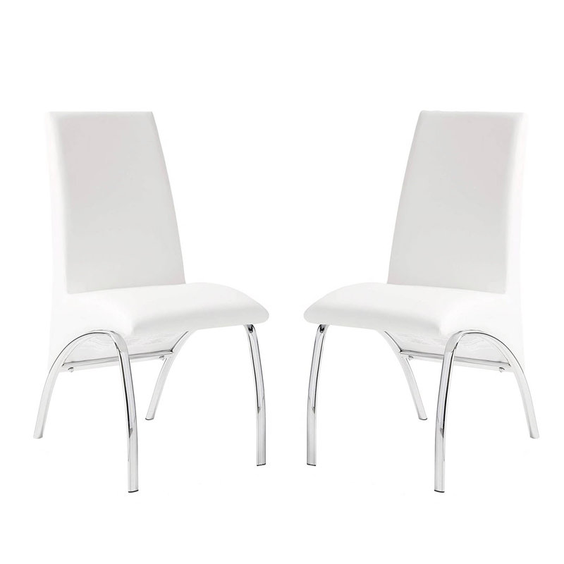 Chaises d'appoint rembourrées en similicuir, Blanc