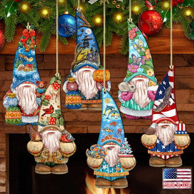 5.5'' Handmade Wood Shatterproof Hanging Figurine Ornament