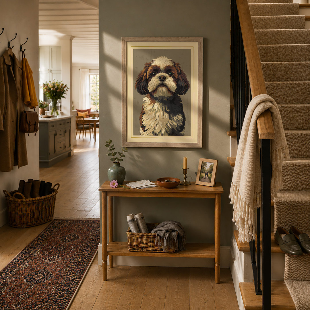 Shih Tzu Portrait Vintage - Framed Print