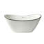 Baignoire sabot autoportante double en acrylique blanc brillant, 150 cm x 75 cm, avec rebord fin noir et fond plat 319BK