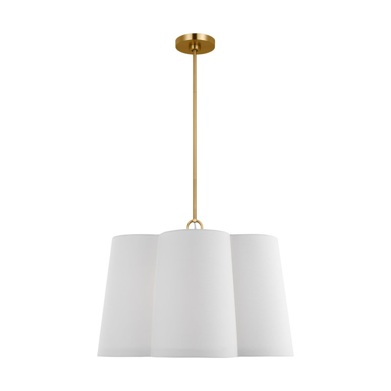 Taj 3-Light Burnished Brass Pendant, 24" H x 28" W x 28" D, 4