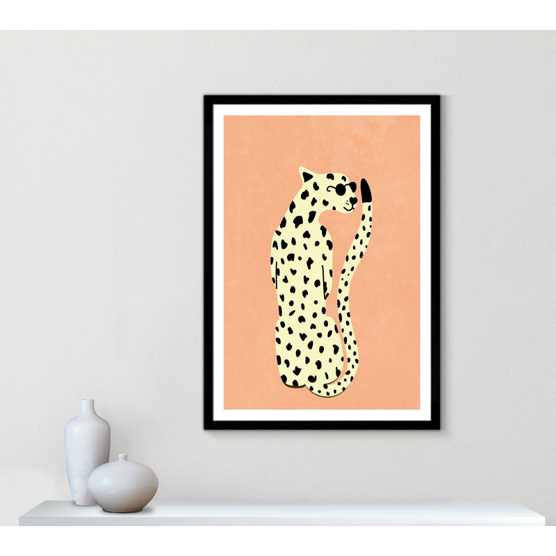 Motif de guépard «Cool» par Oltmanns, L 39 po x H 55 po, Matted Print, Noir satiné