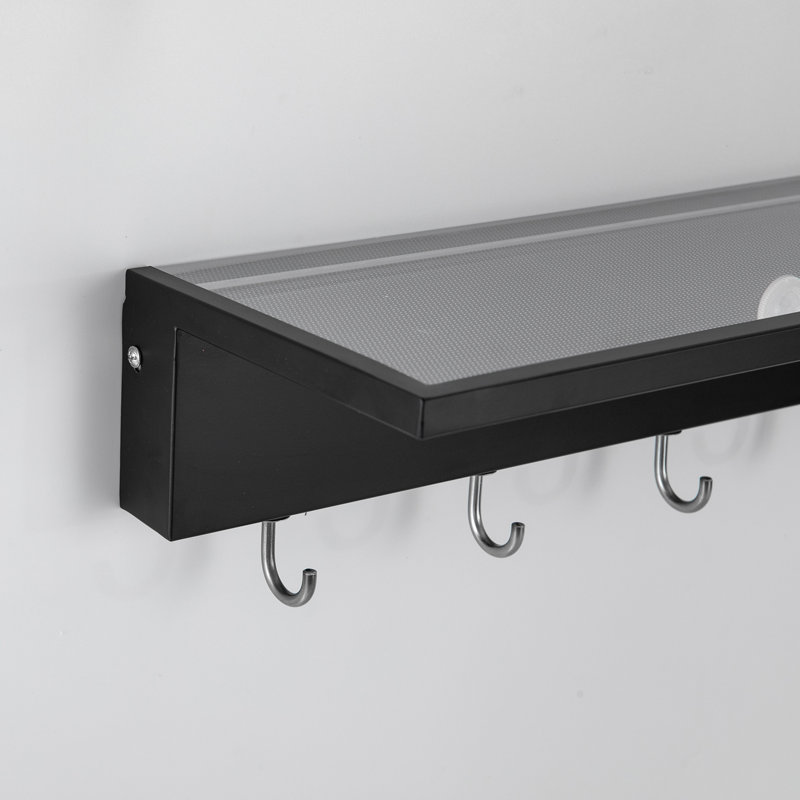 Nicaela Wall Mounted Coat Rack LED Wall Sconce with Hooks