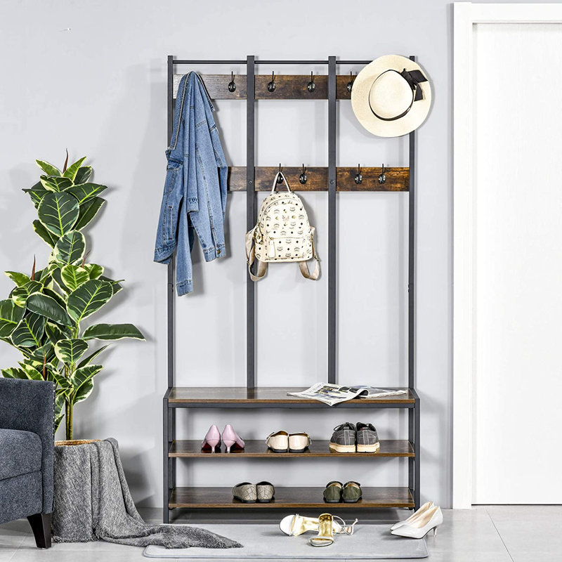 Haga Metal Freestanding 12 - Hook Coat Rack