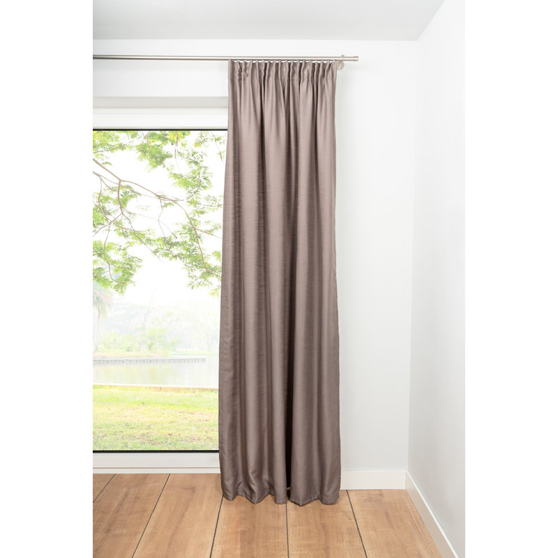 Save Tab Top Semi Sheer Curtain, Taupe, 300 W x 135 D cm