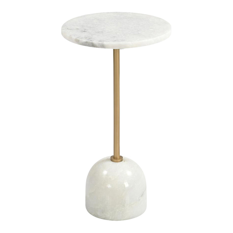Poise White Marble Drink Table