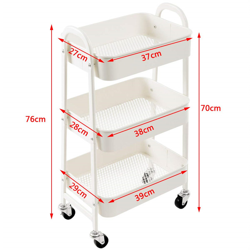 Haleigh 27.5 cm H x 27.5 cm W Utility Cart, White