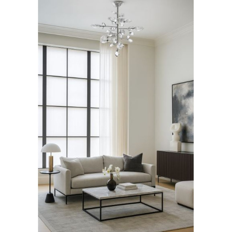 Excess Mount Light Sputnik Flush Mount Chandelier with Crystal Accents, 31" H x 44" W x 44" D, Chrome, Clear