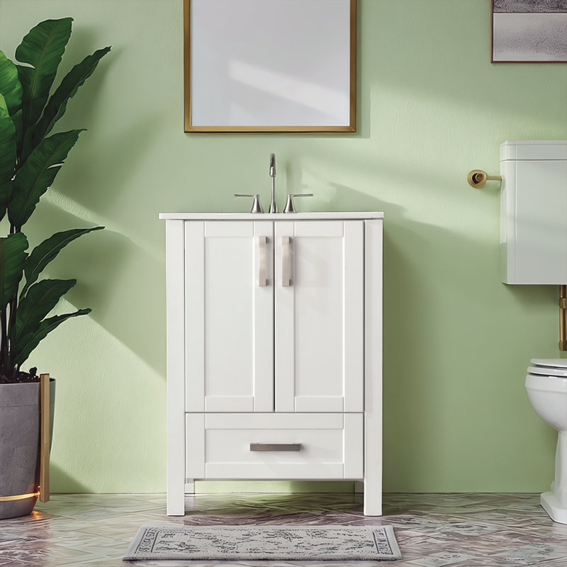 Meuble-lavabo simple 24 po, Blanc