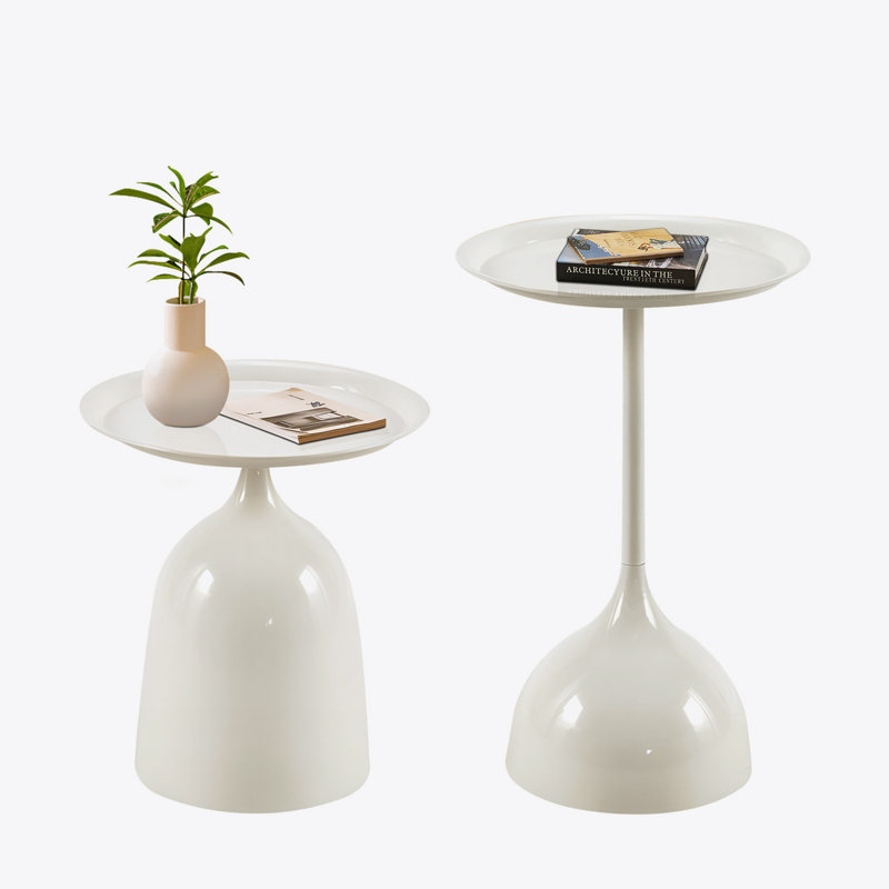 Quick Assembly Metal Side Table, White